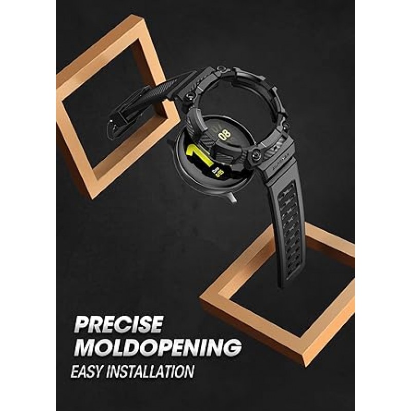 [SUPCASE] 갤럭시 워치 5 프로 45mm 2022 보호 커버, 교체용 밴드, 충격 흡수, 통합 밴드 및 케이스, 헤비 듀티, 시계 밴드, 블랙, UBPro 시리즈