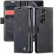 Galaxy Z Fold 5 케이스, 노트북형, Samsung Galaxy Z Fold 5용 커버, OURJOY 스마트폰 케이스, 지갑형, 카드 보관함, 측면 개구부, 가죽, TPU, 충격 방지, 휴대폰 커버, 가로 기능, 자석, 패셔너블, 블랙