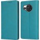 AQUOS R8 케이스 폴리오 SH-52D 지갑형 Aquos R8 케이스 충격 방지 내구성 내마모성 샤프 커버 카드 보관함 자석 내장 스탠드 기능 가죽 - 하매니 - 패션 스카이 블루
