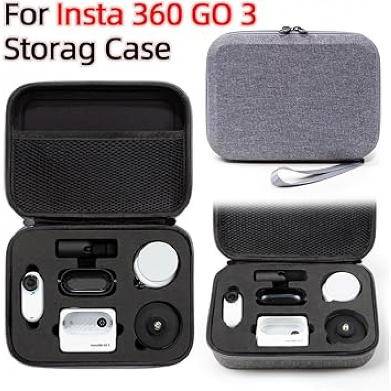ZLiT Insta360 Go3 카메라 케이스 하드 쉘 내 충격 수납 가방 여행 캐리 케이스 Insta360 Go3 카메라 액세서리 용 (회색)