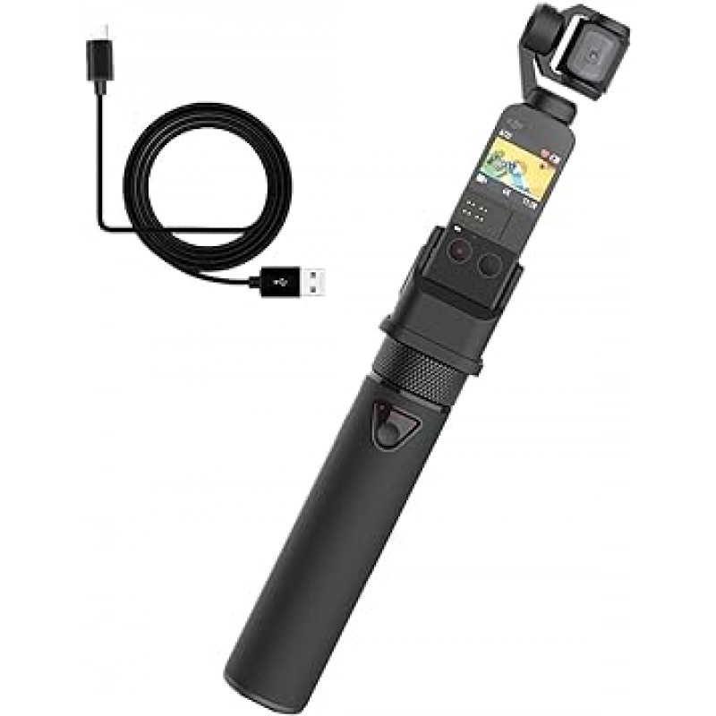 Smatree Osmo Pocket 2/1 호환 충전기, 충전 베이스, Type-C USB 충전 홀더, 내장 5,000mAh 배터리, 휴대용 전원 공급 장치, 야외 사진 필수품, 케이블 포함, 일본어 사용 설명서 포함