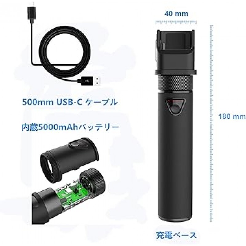 Smatree Osmo Pocket 2/1 호환 충전기, 충전 베이스, Type-C USB 충전 홀더, 내장 5,000mAh 배터리, 휴대용 전원 공급 장치, 야외 사진 필수품, 케이블 포함, 일본어 사용 설명서 포함