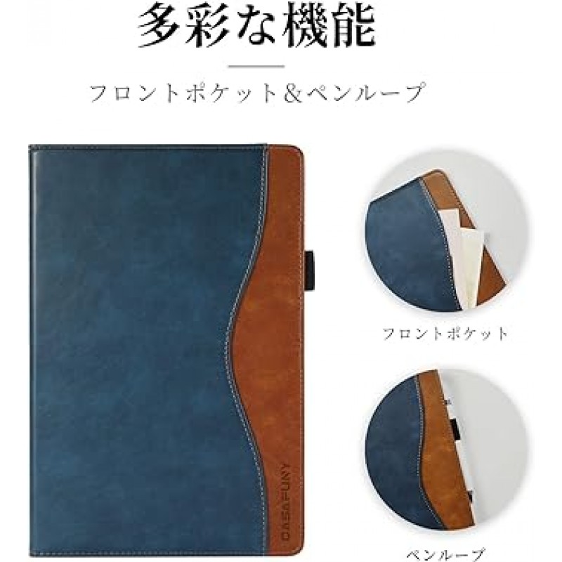 CASAFUNY Samsung Galaxy Tab A 10.1 2019 (SM-T510 SM-T515 SM-T517) 10.1인치 폴리오 케이스 보호 커버 태블릿 내부 가방 액세서리 포켓 스탠드 기능 보호 케이스 초경량 완전 보호 PU 가죽 경량 커버 블루
