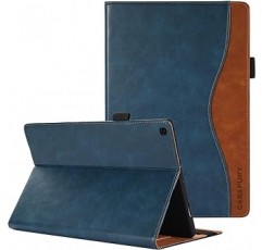 CASAFUNY Samsung Galaxy Tab A 10.1 2019 (SM-T510 SM-T515 SM-T517) 10.1인치 폴리오 케이스 보호 커버 태블릿 내부 가방 액세서리 포켓 스탠드 기능 보호 케이스 초경량 완전 보호 PU 가죽 경량 커버 블루