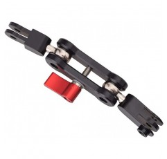Etsumi VE-2247 액션 카메라 액세서리, Gopro 호환, 알루미늄 조절식 암 B, 자유롭게 각도 조절 가능, 블랙/레드
