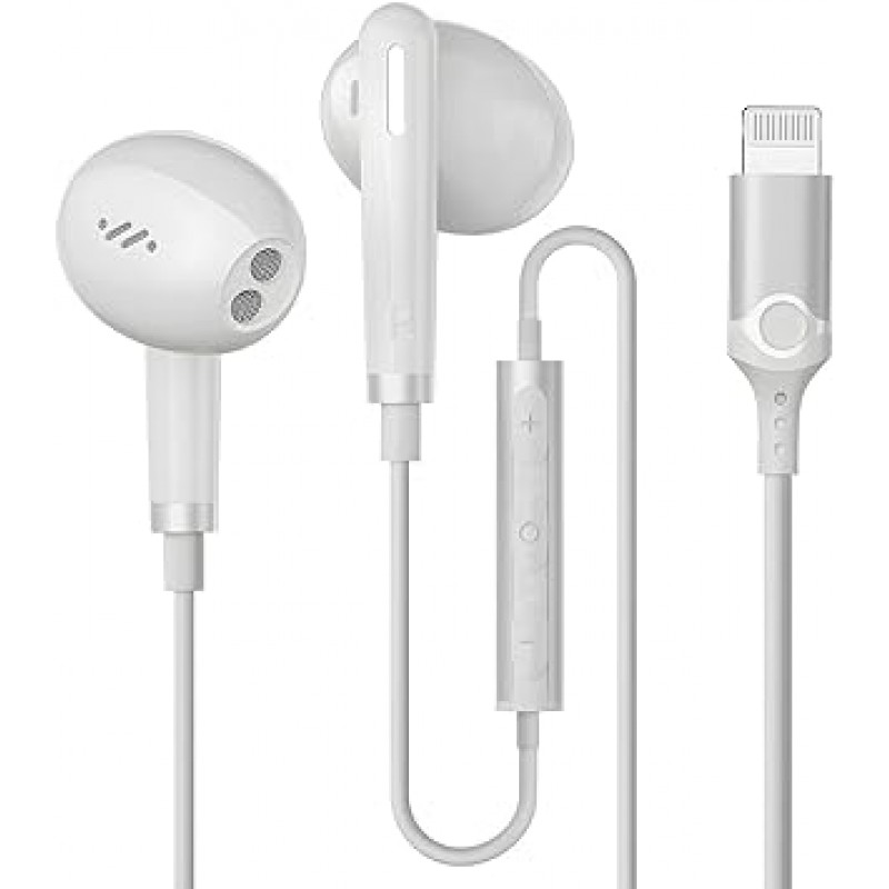 iPhone 이어폰, 라이트닝 이어폰, 유선, 정품, iPhone/iPad/ipod/ios/Siri와 호환 가능, Apple MFi 인증, 2023년 뛰어난 새 디자인, 볼륨 조절, 통화, 리모컨/마이크 포함, 스테레오 이어폰