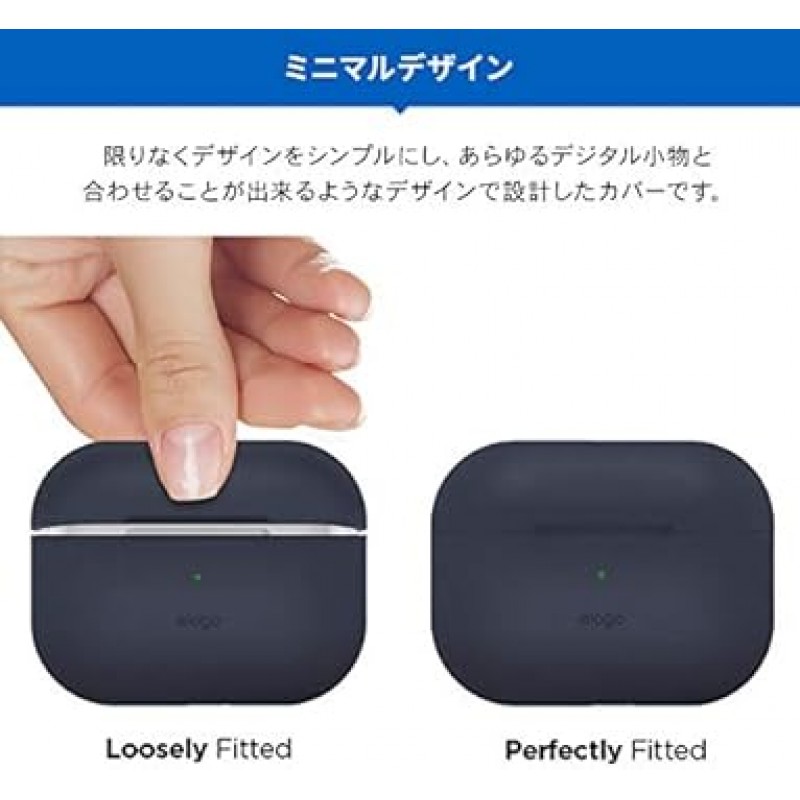[elago] AirPods Pro 호환 케이스, 슬림, 심플, 실리콘 커버, 충격 흡수, 슬림, 소프트, 케이스 커버, 긁힘 방지, 보호 액세서리, Apple AirPodsPro와 호환 MWP22J/A Air Pods Pro, 슬림 기본, 다크 그레이
