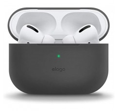 [elago] AirPods Pro 호환 케이스, 슬림, 심플, 실리콘 커버, 충격 흡수, 슬림, 소프트, 케이스 커버, 긁힘 방지, 보호 액세서리, Apple AirPodsPro와 호환 MWP22J/A Air Pods Pro, 슬림 기본, 다크 그레이