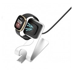 Fitbit Versa3 Sense 충전 스턴트 홀더용 SHEAWA 충전기 알루미늄 합금 내구성이 뛰어난 USB 충전 액세서리(실버)
