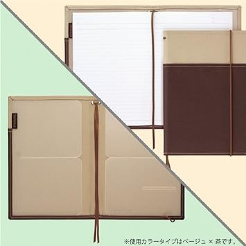 KOKUYO 표지노트<시스테믹크>노트북 2권 수납 가능. 노트북과 일정을 한 권으로 관리하세요. 펜과 기타 작은 물건을 보관할 수 있는 포켓이 포함되어 있습니다., 네이비 블루