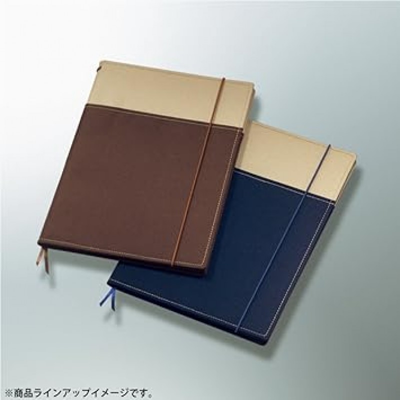KOKUYO 표지노트<시스테믹크>노트북 2권 수납 가능. 노트북과 일정을 한 권으로 관리하세요. 펜과 기타 작은 물건을 보관할 수 있는 포켓이 포함되어 있습니다., 네이비 블루