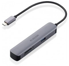 Elecom DST-C16SV/EC USB Type-C 허브, 도킹 스테이션, 5-in-1, 4K 호환 HDMI 포트, USB3.0 x 2 포트, SD/MicroSD 슬롯, Macbook/ Macbook Pro/ iPad Pro/ Chromebook/ Surface 지원 그리고 더