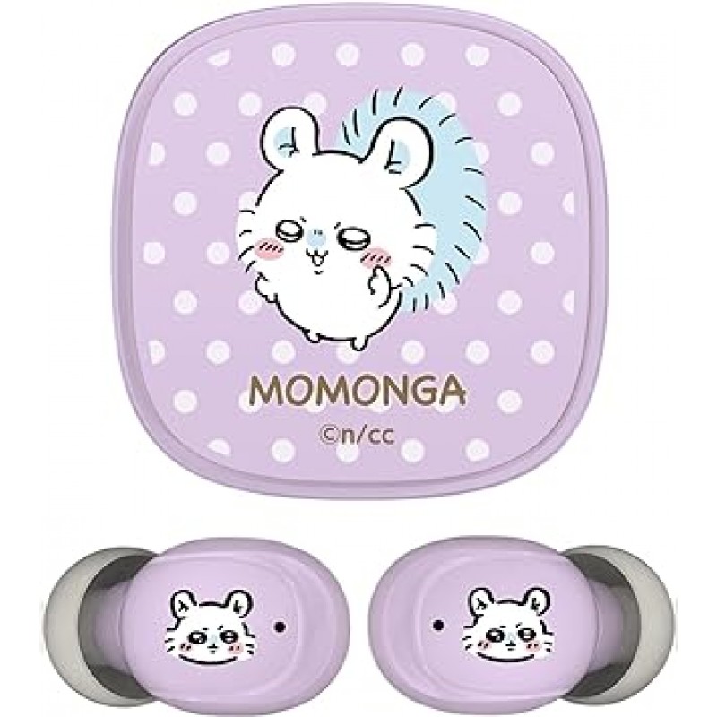 Tama Electronics Industries SQ-BS75 Chiikawa 완전 무선 이어버드 3(Momonga 라벤더), 최신 Bluetooth 5.3, IPX4 방수, SBC AAC 코덱 호환