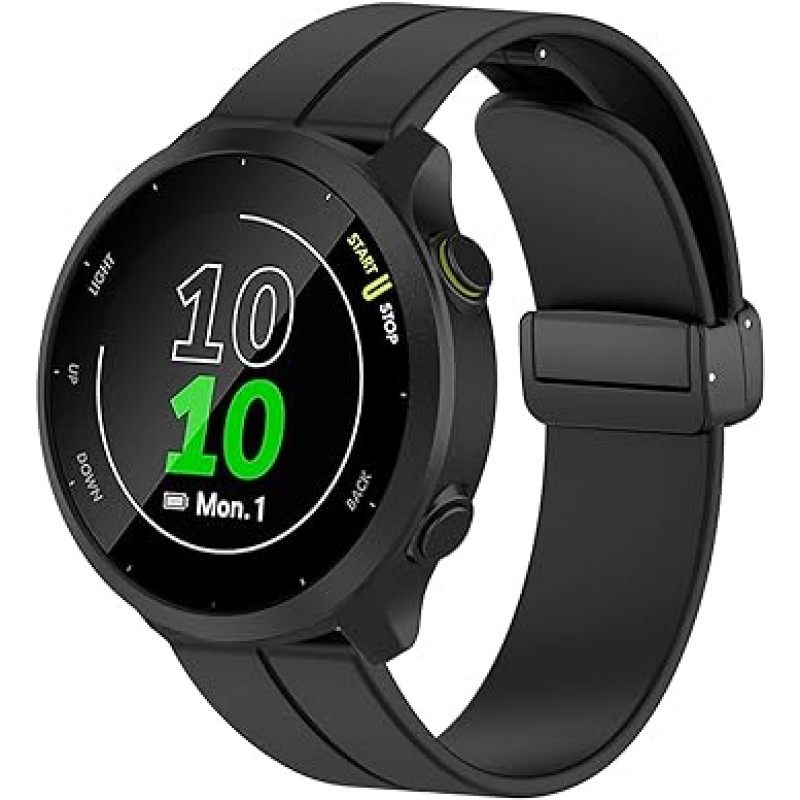 Garmin ForeAthlete 55/245/Venu Sq 2 밴드, 교체 밴드, 실리콘 마그네틱 버클, 교체 밴드, 교체 밴드, 액세서리, Venu 2 plus/vivoactive3/Venu/Sq/vivomove3/vivomove/Luxe/style과 호환 가능