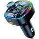 Ninonly FM 송신기, 차량용 충전기, QC3.0 고속 충전, Bluetooth 5.0, USB 포트 2개, FM 송신기, 전압 측정, USB 메모리, 간편한 재생, 핸즈프리 통화, 12-24V 차량과 호환 가능, 일본어 사용 설명서(영어) 보장되지 않음)