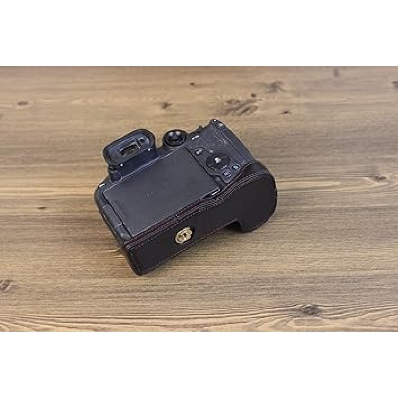 Canon EOS R7 케이스, 카메라 케이스 커버, 본체 케이스, 삼각대 구멍, 교체 가능한 배터리, PU 가죽, 경량, 휴대용, 여행, 사진 용품, 보관함, 남여 공용, 3가지 색상 사용 가능, 블랙