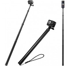 REYGEAK Insta360 셀카봉, 탄소 섬유, 매우 긴, Insta360 GoPro와 호환 가능, 액션 카메라 셀카봉, 보이지 않음, 조정 가능, 6가지 확장 유형, 경량, 접이식, 휴대용, 편리함, Hero 11/10/9/8, Insta360과 호환 가능 X3/ONE X2/ONE X/ONE, 액션 카메라, iPhone/Android 호환, 셀카/촬영 녹화 동영상 감상에 적합(3m)