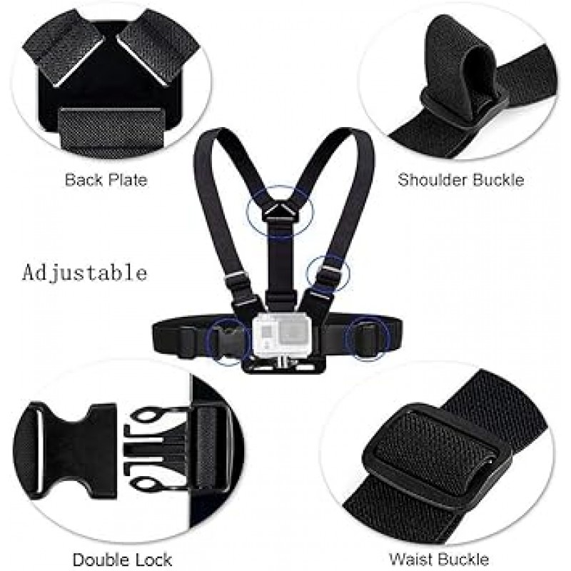 VVHOOY 액션 카메라 액세서리 헤드 스트랩 마운트 가슴 하네스 AKASO EK7000 Brave 4 Brave 7 LE V50X Native/GoPro HERO10 9 8 7 6 5/VEMONT/Dragon Touch/HLS/Apexcam/REMALI