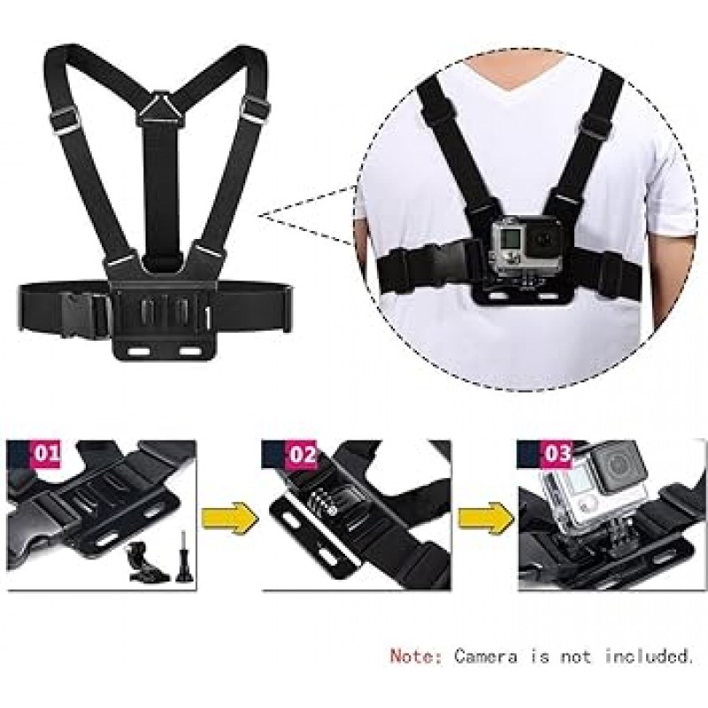 VVHOOY 액션 카메라 액세서리 헤드 스트랩 마운트 가슴 하네스 AKASO EK7000 Brave 4 Brave 7 LE V50X Native/GoPro HERO10 9 8 7 6 5/VEMONT/Dragon Touch/HLS/Apexcam/REMALI