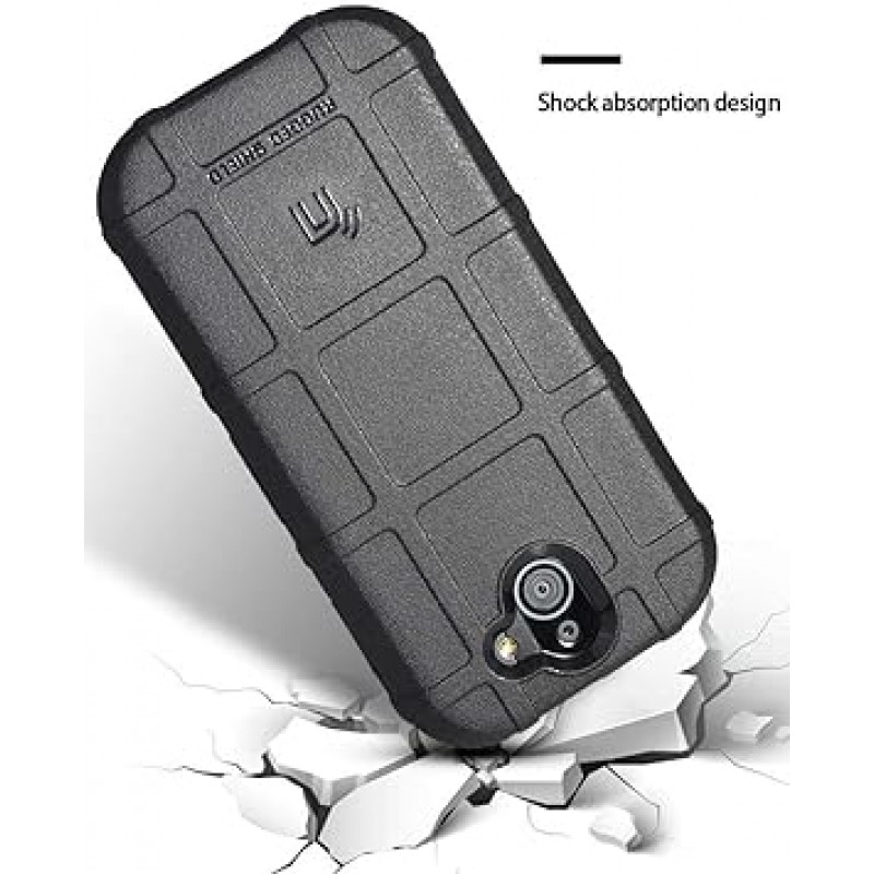 Nakedcellphone 케이스 교세라 듀라포스 프로 2 [블랙] 특수 작전 전술 아머 튼튼한 방패 유연한 커버 [지문 방지 매트 텍스처]
