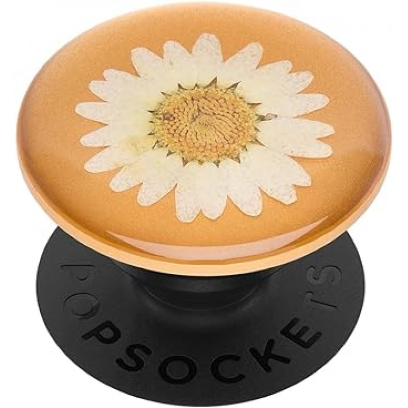 PopGrip Pressed Flower 화이트 데이지 POPSOCKETS 스마트폰 링 스마트폰 스탠드 스마트폰 그립 스마트폰 액세서리 iPhone Android