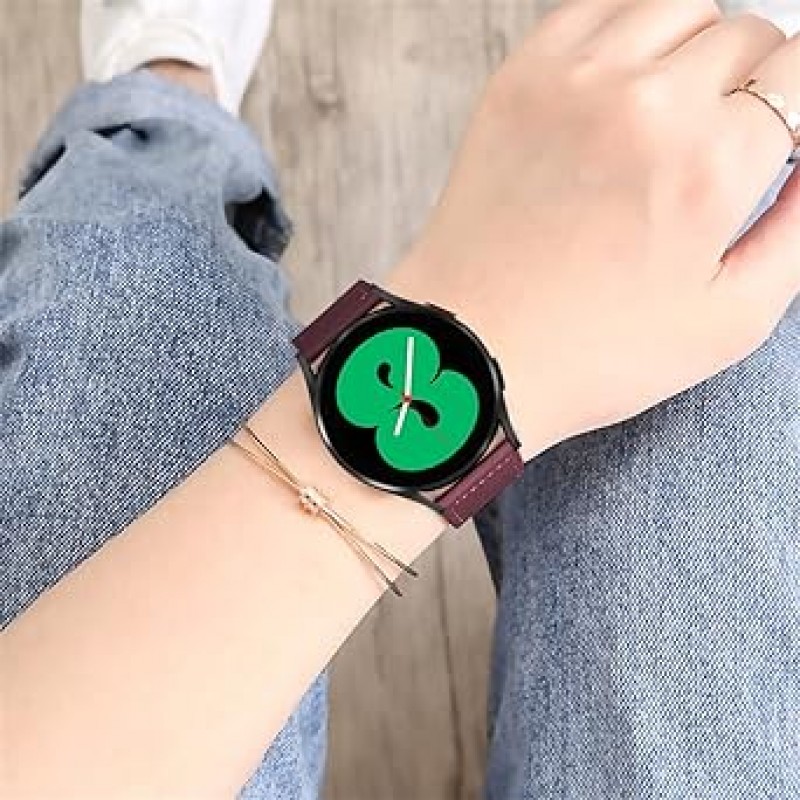 Samsung Galaxy Watch 5 40mm 44mm/5 Pro 45mm/4 40mm 44mm/4 클래식 42mm 46mm 밴드, 호환 Huawei GT 3 42mm/GT 2 42mm 42mm 스마트 워치 밴드, 시계 밴드 20mm, 비즈니스, 클래식, 호환 Amazfit GTS와 호환되는 가죽 밴드 /GTS 2 미니 교체 밴드