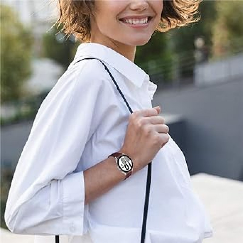 Samsung Galaxy Watch 5 40mm 44mm/5 Pro 45mm/4 40mm 44mm/4 클래식 42mm 46mm 밴드, 호환 Huawei GT 3 42mm/GT 2 42mm 42mm 스마트 워치 밴드, 시계 밴드 20mm, 비즈니스, 클래식, 호환 Amazfit GTS와 호환되는 가죽 밴드 /GTS 2 미니 교체 밴드