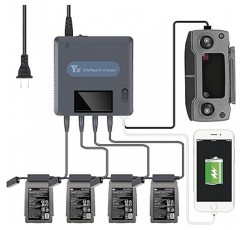 XBERSTAR DJI MAVIC 2 디지털 디스플레이 충전기 6 in 1 스마트 충전기 배터리 USB 충전기 고속 충전 관리자 dji mavic2 드론 액세서리(LCD 디스플레이 포함) (3)