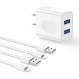 USB 충전기, 2포트, 12W, iPhone 충전기, iPhone 충전 케이블, 3.3피트(1m), PSE 인증/고속, iPad 충전기 케이블, 스마트폰 충전기, 급속 충전기, AC 어댑터, 휴대용 충전기, 고속 충전기, 경량, 컴팩트 , 국제 호환, iPhone, iPad, Android 등과 같은 USB 장치와 호환 가능