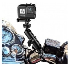 biaoniu 360 ° 오토바이 오토바이 카메라 홀더 핸들 바 장착 브래킷 1/4 금속 스탠드 GoPro Hero8/7/6/5/4/3+ 액션 카메라 액세서리