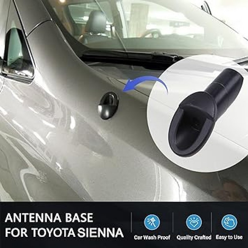 Anina 안테나 장식 2011-2014 Toyota Siena 86392-08020 Toyota 액세서리 안테나 어댑터 블랙 마운트 라디오 안테나베이스 베젤