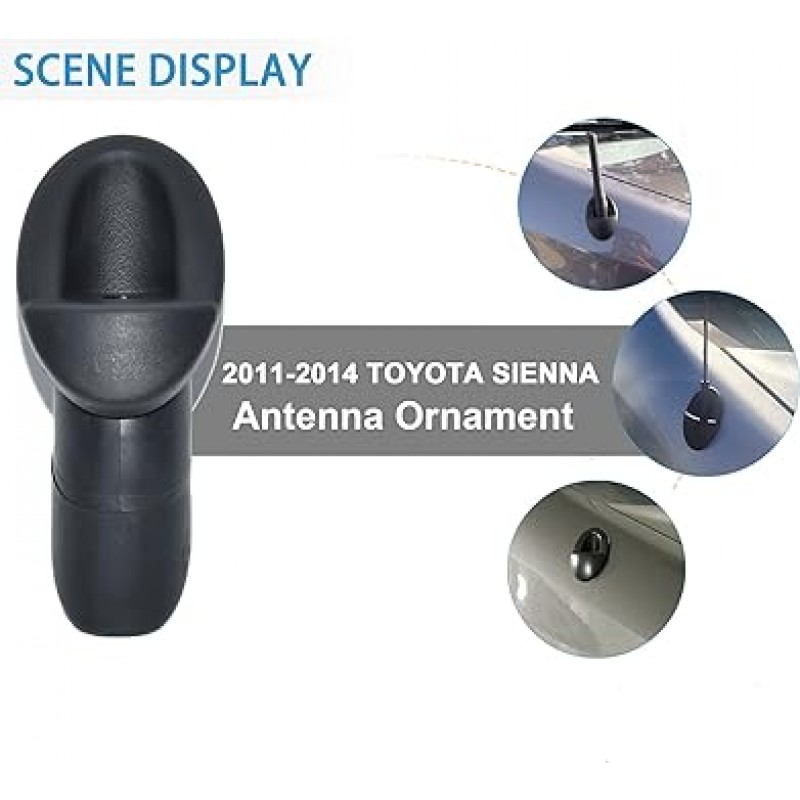 Anina 안테나 장식 2011-2014 Toyota Siena 86392-08020 Toyota 액세서리 안테나 어댑터 블랙 마운트 라디오 안테나베이스 베젤