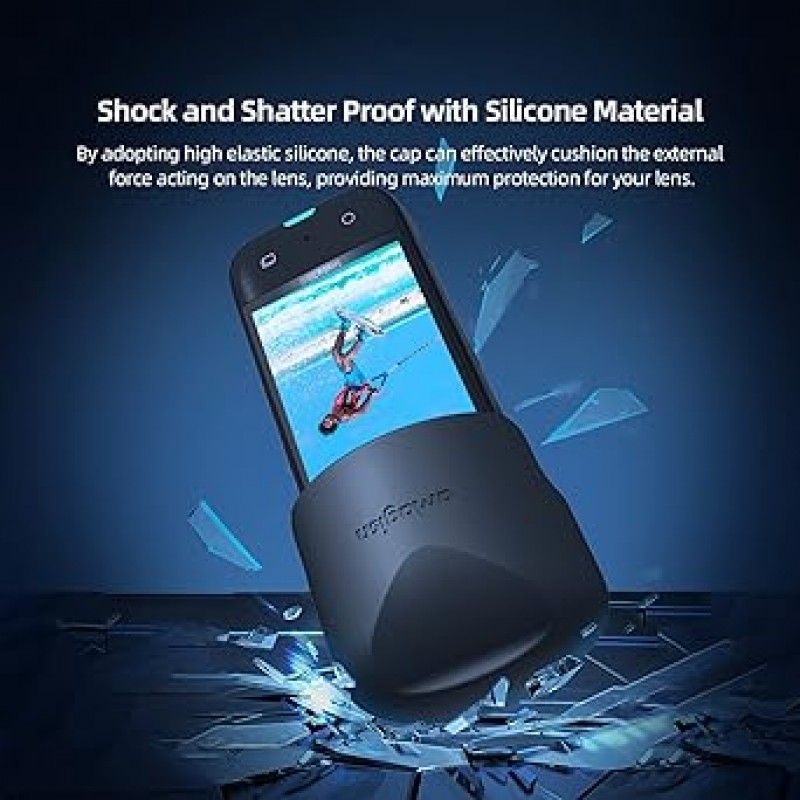 Honbobo 보호 커버 + Insta360 X3용 렌즈 캡 렌즈 보호대 렌즈 커버 실리콘 커버 Insta360 X3용 카메라 보호 액세서리(검은색)
