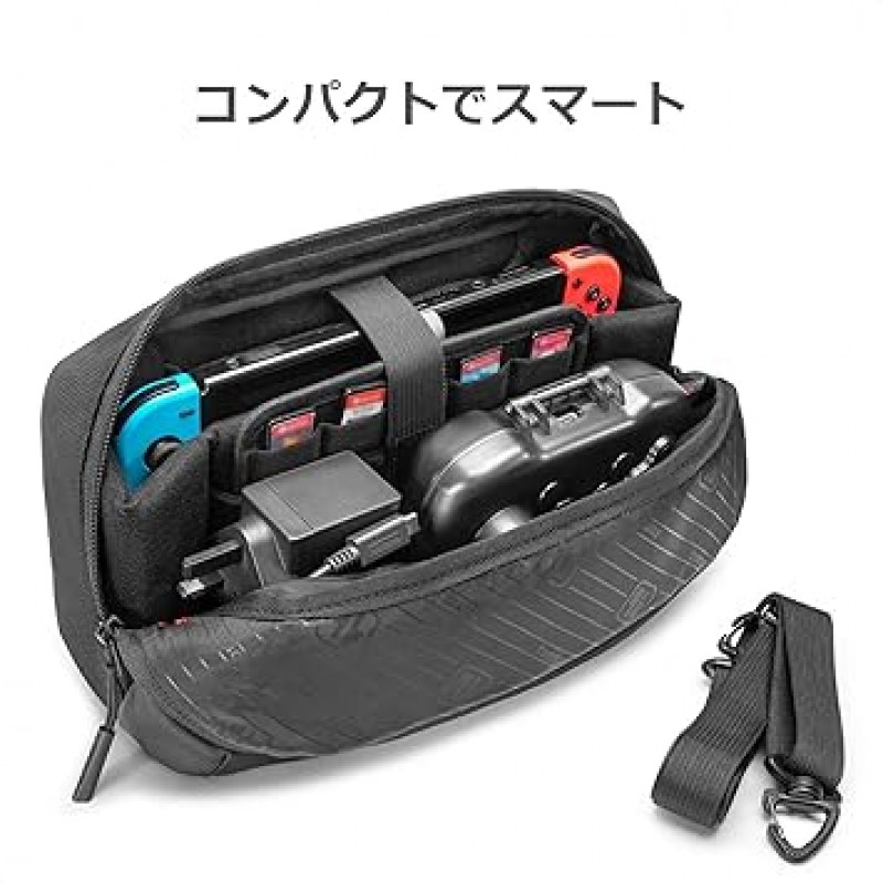 OLED 모델과 호환되는 Nintendo Switch Tomtoc 스위치, 전체 숄더백, 휴대용 케이스, 대용량, 프로 컨트롤러 보관함, 액세서리 파우치