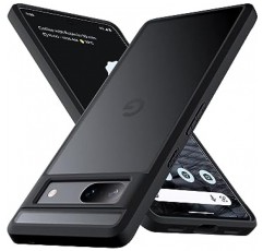 Google Pixel 7a용 Anqrp 케이스, 6.1인치, 반투명, 충격 방지, 미끄럼 방지, 미군 표준, 지문 방지, 무광택 케이스, 스트랩 구멍, 얇은, 무광 검정색