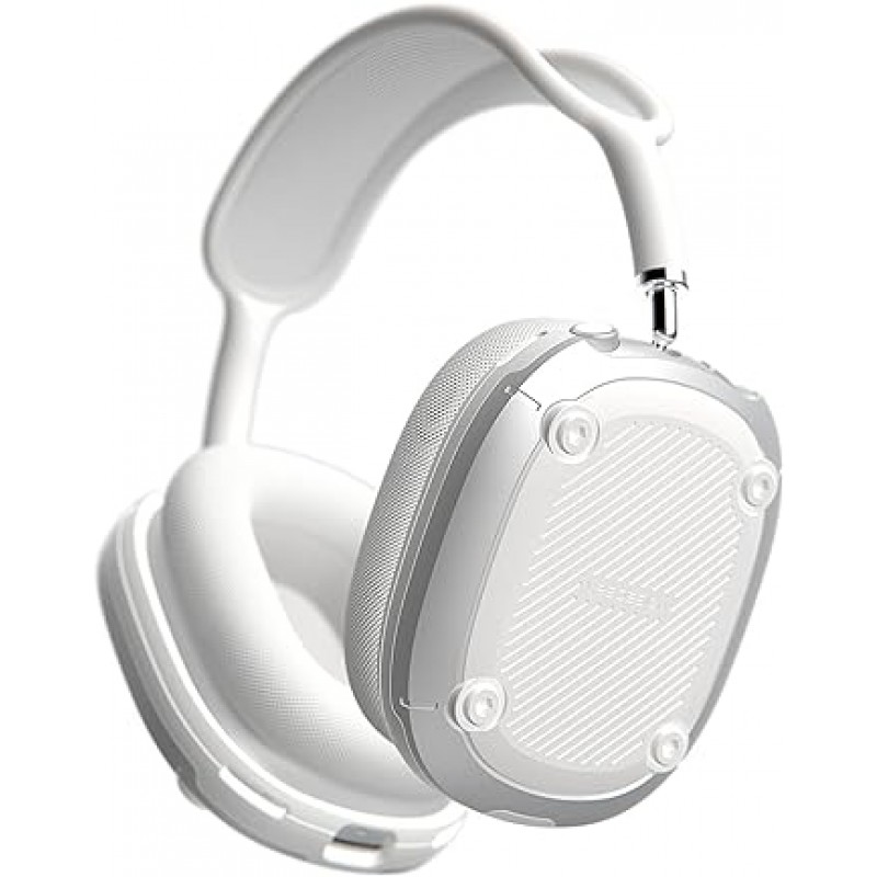 [VRS] AirPods Max 호환 케이스 커버, 충격 방지, TPU x 폴리카보네이트, 하이브리드 이어컵, 하드 보호 커버, 충격 흡수, 보호, 액세서리, 헤드폰 커버, Apple AirPodsMax/Air Pods Max/MGYN3J/A Apple Air Pods Max와 호환 가능, 액티브 하얀색
