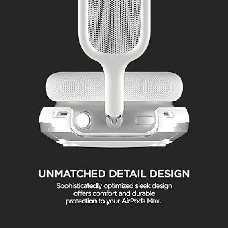 [VRS] AirPods Max 호환 케이스 커버, 충격 방지, TPU x 폴리카보네이트, 하이브리드 이어컵, 하드 보호 커버, 충격 흡수, 보호, 액세서리, 헤드폰 커버, Apple AirPodsMax/Air Pods Max/MGYN3J/A Apple Air Pods Max와 호환 가능, 액티브 하얀색