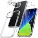 iPhone 14용 YOFITAR 케이스, 유리 필름, 카메라 필름, 6.1인치 iPhone 14 커버, LCD 보호 필름 1개, 카메라 렌즈 커버 2개, 투명 TPU 소재, 일본 아사히 유리 소재, 지문 방지, 비산 방지, 9H 경도, 360° 완전 보호( 아이폰 14, 클리어)