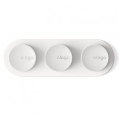 마그네틱 버튼 클립이 있는 elago 케이블 홀더, 슬림, 케이블 정리함, 책상, 접착 패드, 고정 케이블 클립, 배선 정리함, 액세서리, 자석 클립, 보관함, 소형 케이블 배선 트레이, 충전 케이블과 호환 가능, 흰색