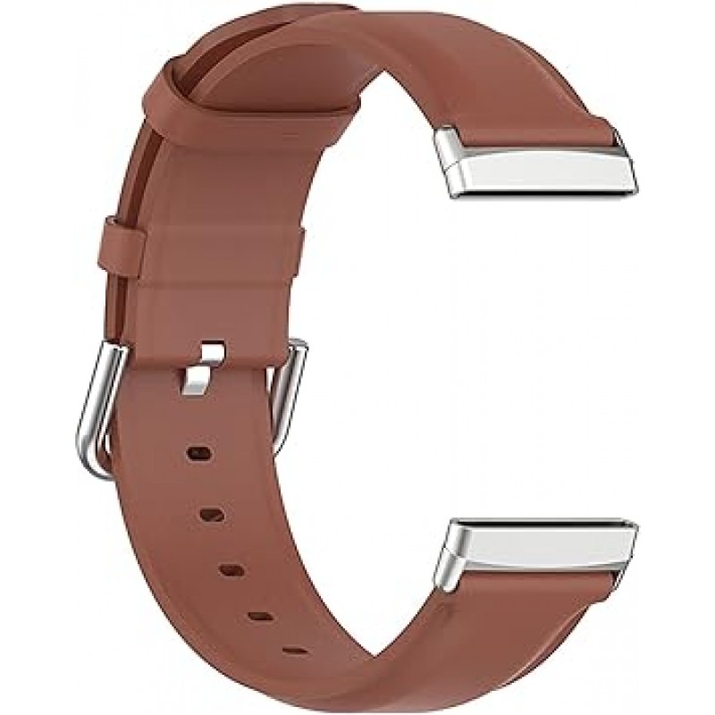 Fitbit Versa 4 / Versa 3 / Sense 2 / Sense 2 / Sense 밴드 스트랩 교체용 가죽 가죽 소프트 내구성 액세서리(브라운)