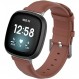 Fitbit Versa 4 / Versa 3 / Sense 2 / Sense 2 / Sense 밴드 스트랩 교체용 가죽 가죽 소프트 내구성 액세서리(브라운)