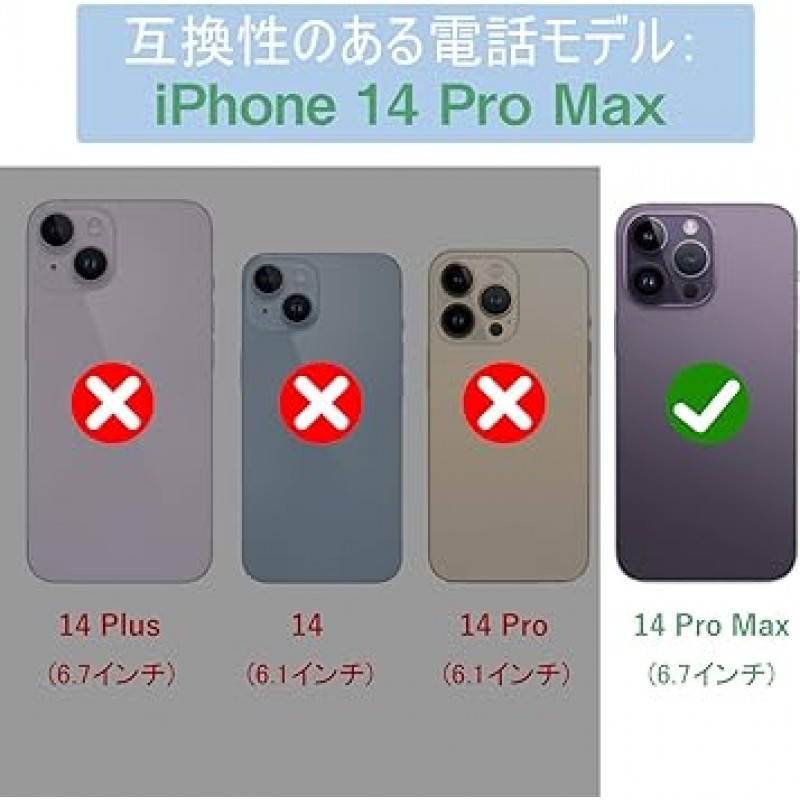 iPhone 14 Pro Max용 Ourjoy 스마트폰 케이스, MagSafe 호환, 스탠드 기능, 미국 군사 표준 인증, 충격 방지, 카메라 렌즈 보호, 무선 충전, 스트랩 구멍 있음, 투명