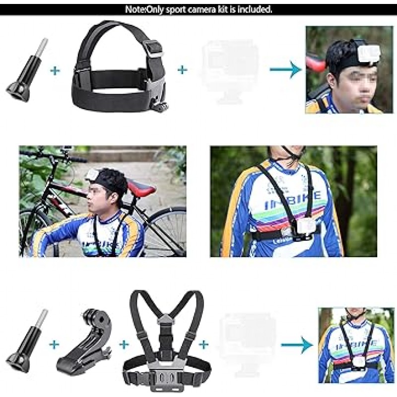 GoPro Hero 11 10 9 8 Max 7 6 5 4 Black GoPro 2018 세션 퓨전 실버 화이트 Insta360 DJI Action 2 AKASO APEMAN Campark SJCAM 액션 카메라 등을 위한 Neewer 업그레이드된 50-in-1 액션 카메라 액세서리 키트
