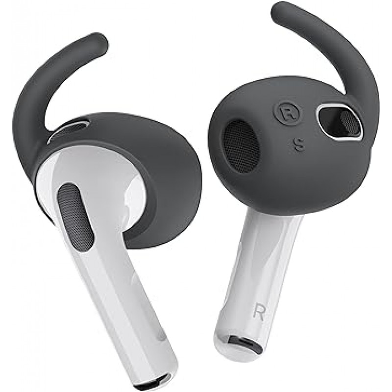 【elago】 AirPods 3 대응 이어 훅 캐널 형 이어폰 낙하 방지 액세서리 이어 피스 운반용 실리콘 케이스 첨부 2 사이즈 × 2 세트