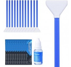 JP1073Visionkids 카메라 청소 용품, 풀 사이즈 센서 면봉, 0.9인치(24mm), 12개 + 0.5fl oz(15ml) 클리너 세트, 센서용, 청소 스틱, 유지 관리 용품, 청소 용품, SLR 카메라와 호환 가능