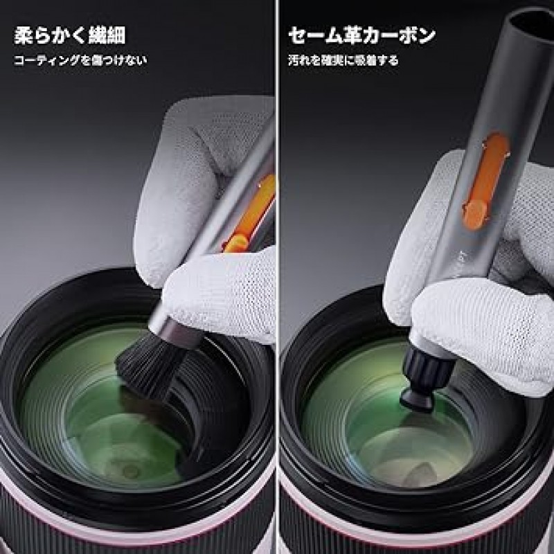 K&F Concept 6 in 1 카메라 클리닝 키트, 클리닉 광택 2개, 렌즈 펜, 풀 사이즈 센서 면봉 2개 + Canon Nikon용 카메라 송풍기 Sony DSLR 카메라 렌즈 유지 관리 SLR 카메라용 클리닝 용품 스마트폰, LCD 스크린, 렌즈, 유리, 지문 닦이