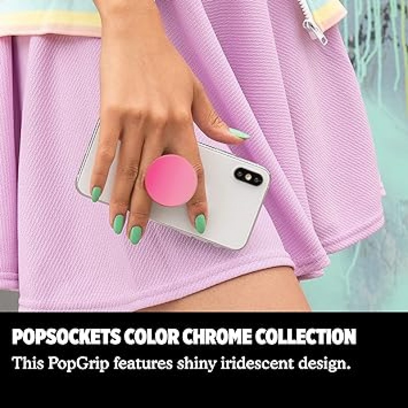 PopGrip Color 크롬 핑크 POPSOCKETS 스마트폰 링 스탠드 스마트폰 그립 스마트폰 액세서리 iPhone Android