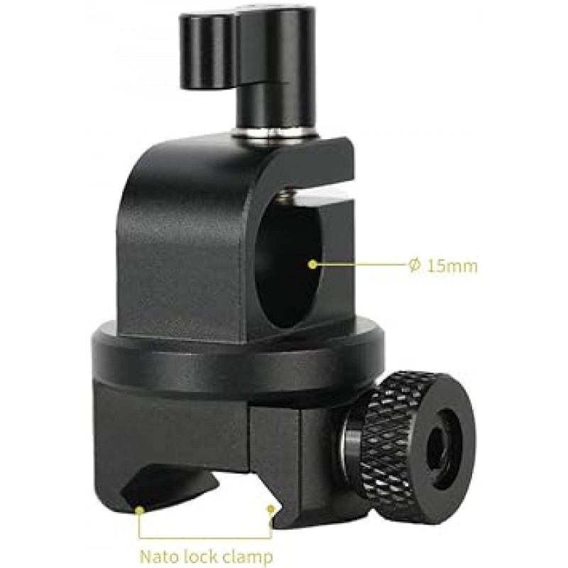 NICEYRIG 너트 레일 클램프 NATO 레일 클램프 15mm 로드 클램프 15mm 로드 잠금 손잡이 사진 액세서리-427