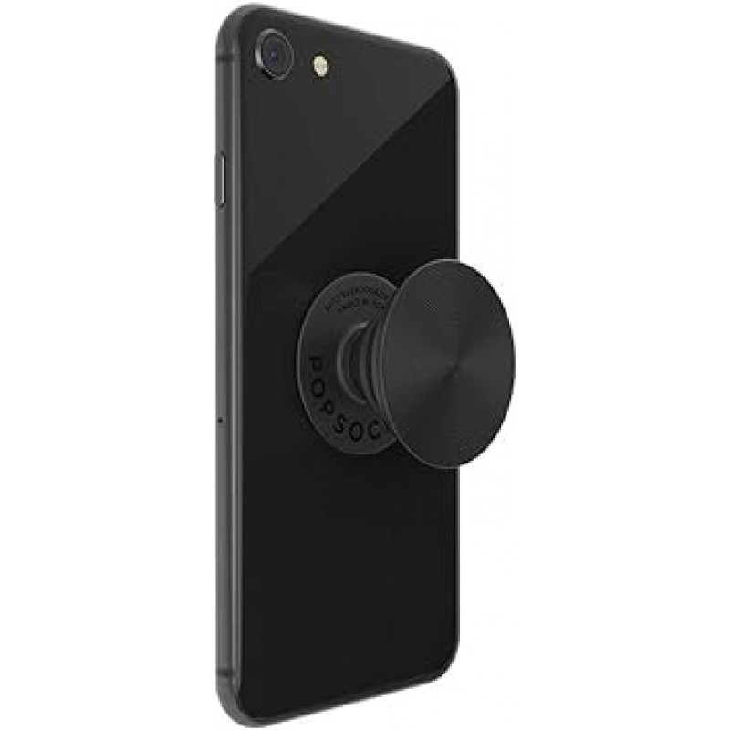 PopGrip Twist 블랙 알루미늄 POPSOCKETS 스마트폰 링, 스마트폰 스탠드, 스마트폰 그립, 스마트폰 액세서리, iPhone 및 Android