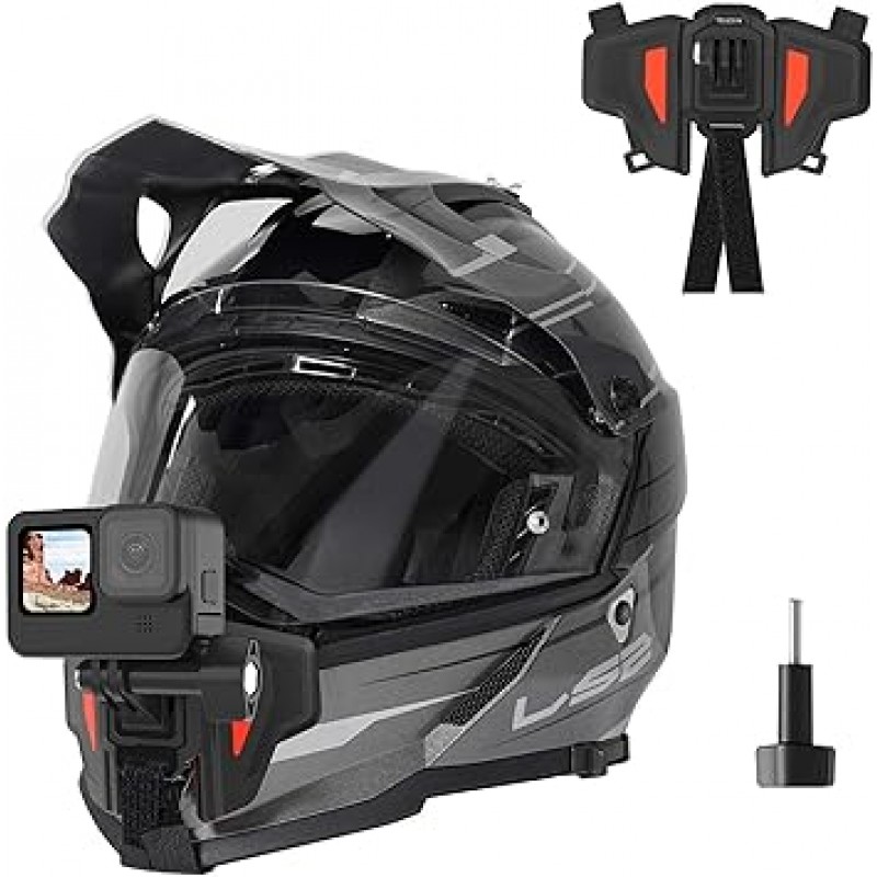 TELESIN GoPro 오토바이 헬멧 마운트 업그레이드 버전 Go Pro 헬멧 마운트 하부 턱 스트랩 마운트 액션 카메라 액세서리